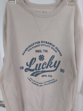 Lucky Brand Graphic Sweatshirt in Light Beige, MD